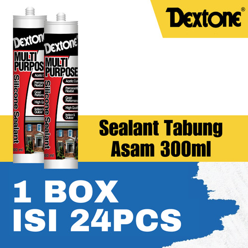 Silicone Sealant Tabung Dextone Asam 300ml - Box