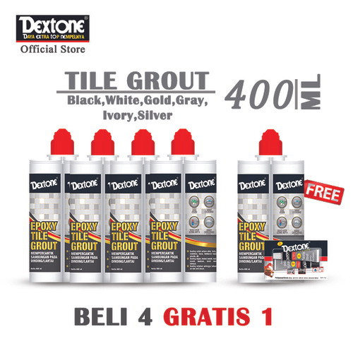 Dextone Lem Nat Kramik Epoxy Tile Grout 400 ml ( BELI 4 GRATIS 1 )
