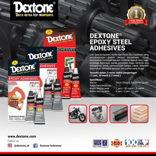 [1 DUS KECIL ISI 4 LUSIN] [1 DUS BESAR ISI 16 LUSIN] Lem Besi Epoxy 5 Menit Dextone 48 gr - DUS