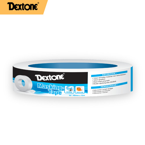 Dextone Masking Tape 24 mm 1 Inch & 48 mm 2 Inch / Perekat Cat / Lakban Kertas