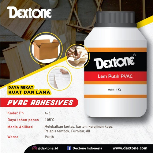 Lem Putih Dextone PVAC 1 Kg - Box