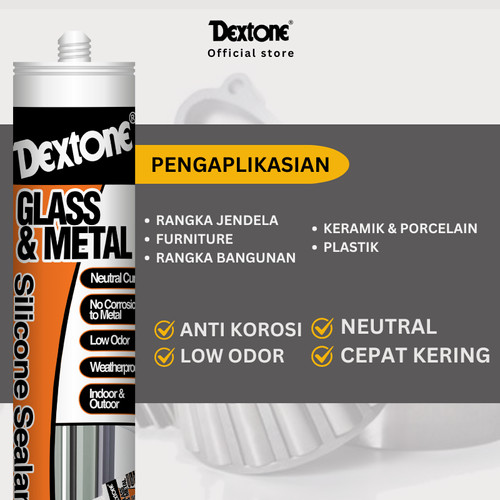 Lem Kaca Dextone Silicone Sealant Tabung Netral 300ml