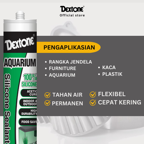 Lem Kaca Dextone Silicone Sealant Tabung Aquarium 300 ml