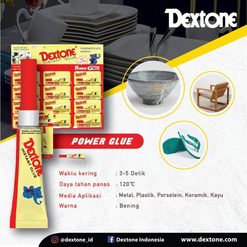 Lem Tetes Dextone Power Glue Cream 3 Gr - Twin Pack