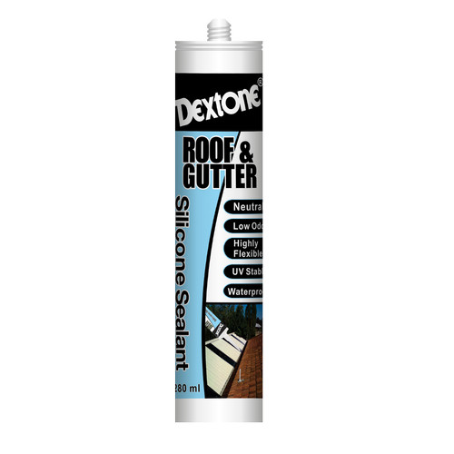 Lem Kaca Dextone Silicone Sealant Roof & Gutter 280 ml
