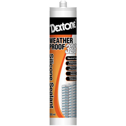 Lem Kaca Dextone Silicone Sealant Weather Proof 328 ( 300 ml )