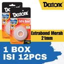 Lem Double Tape Weather Proof Dextone Extrabond Merah 12mm dan 25 mm - BOX