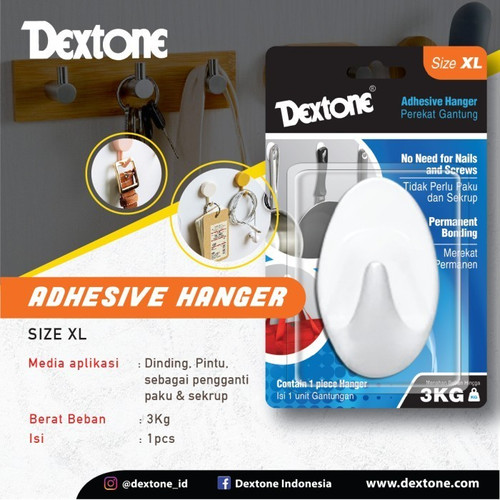 Hanger Dextone/Lem Penempel Pengait Baju - Box