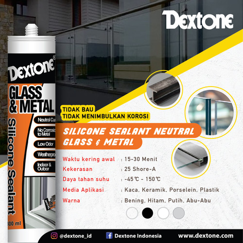 Lem Kaca Dextone Silicone Sealant Tabung Netral 300ml
