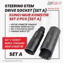 GRIP-ON STEERING STEM 2 PCS DRIVE SOCKET (SET A) KUNCI MUR KOMSTIR SET 2 PCS TREKER KOMSTIR MOTOR YAMAHA