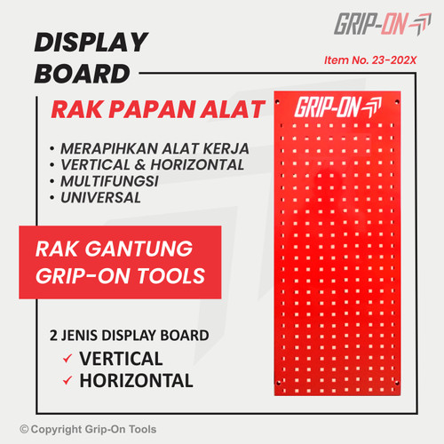 GRIP-ON PAPAN RAK PAJANGAN / DISPLAY BOARD WITH HOOK / SHELF ORGANIZER