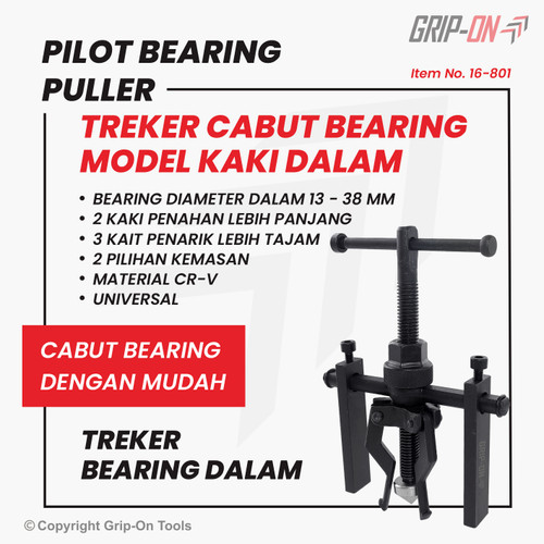 GRIP-ON PILOT BEARING PULLER TREKER ALAT CABUNG BEARING DALAM GRIP ON
