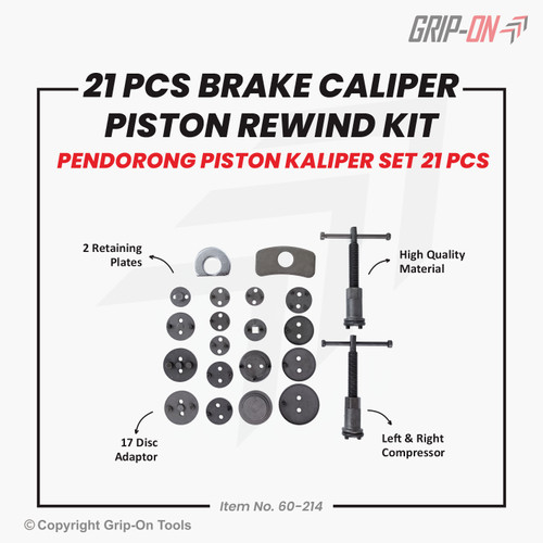 GRIP-ON BRAKE CALIPER PISTON REWIND KIT PENDORONG PISTON KALIPER 21PCS