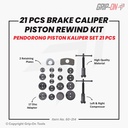 GRIP-ON BRAKE CALIPER PISTON REWIND KIT PENDORONG PISTON KALIPER 21PCS