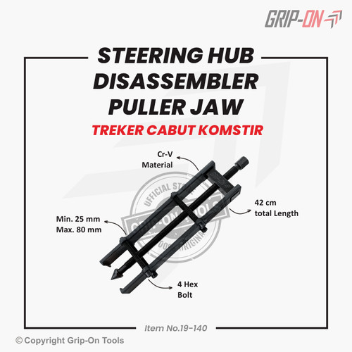 GRIP-ON STEERING HUB DISASSEMBLER JAW TREKER CABUT KOMSTIR 23-80 MM