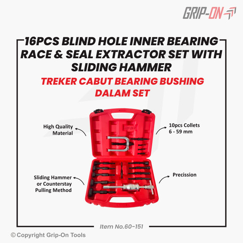 Grip-On Blind Hole Inner Bearing Cabut Bearing Bushing Dalam 6-59mm
