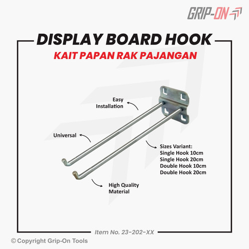 Grip-On Display Board Hook Kait Papan Rak Pajangan