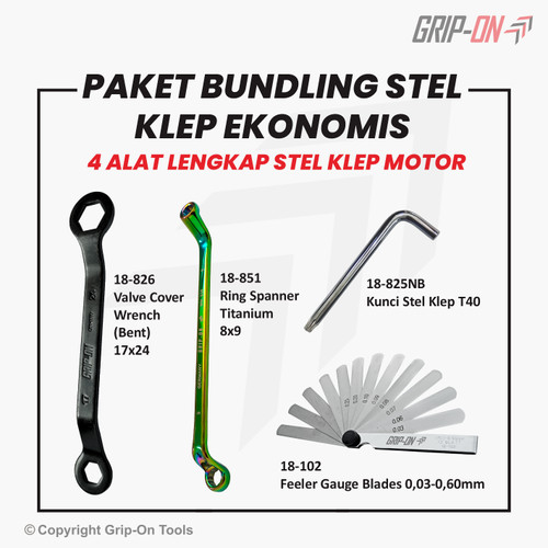 PAKET STEL KLEP UNIVERSAL LENGKAP EKONOMIS 4 PCS !! TERMASUK FEELER !!