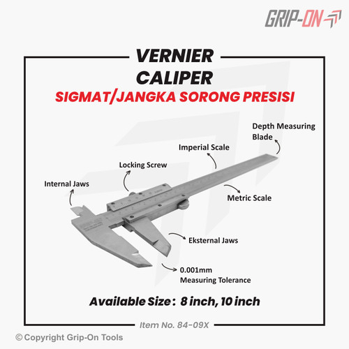 SIGMAT 6" 8" VERNIER CALIPER 6 IN 8 IN / JANGKA SORONG SIKMAT GRIP ON