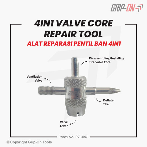 PEMBUKA PENTIL 4-IN-1 GRIP ON / 4IN1 VALVE CORE SCREWDRIVER GRIP-ON