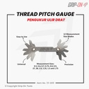 GRIP-ON ALAT UKUR ULIR DRAT - THREAD PITCH GAUGE GRIP ON