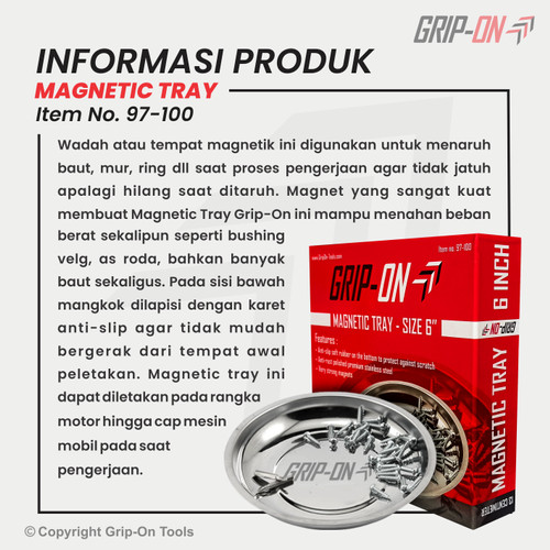 GRIP-ON MAGNETIC TRAY - WADAH TEMPAT NAMPAN MUR BAUT SEKRUP BER MAGNET