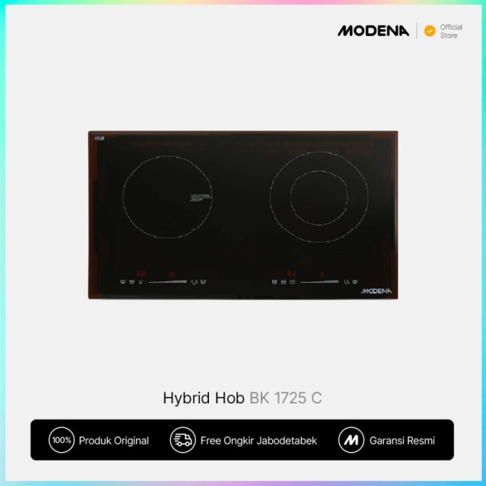 MODENA Hybrid Hob - BK 1725 C (Kombinasi Induksi & Ceramic)