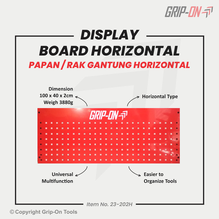 GRIP-ON PAPAN RAK PAJANGAN / DISPLAY BOARD WITH HOOK / SHELF ORGANIZER