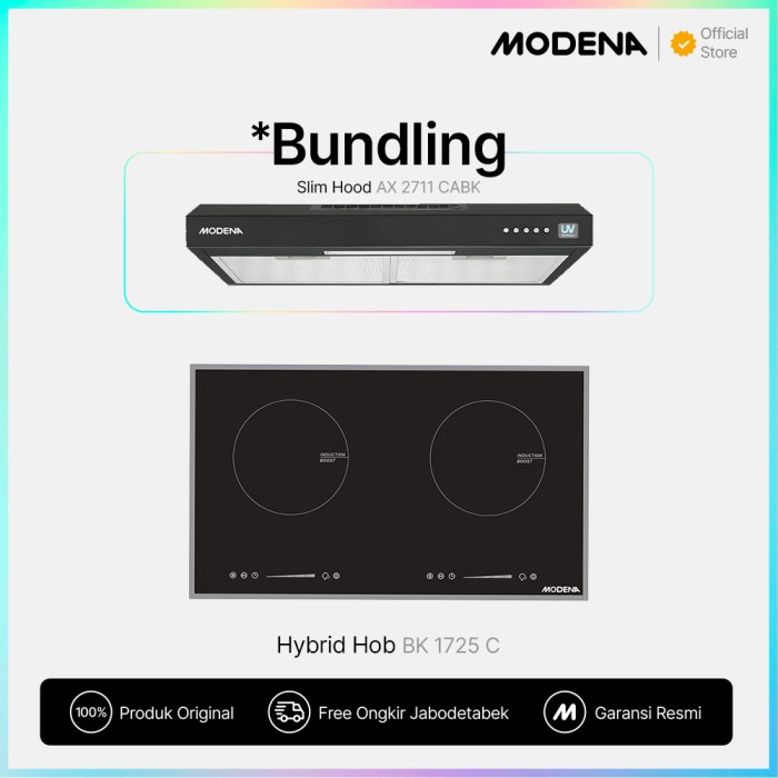 MODENA Hybrid Hob - BK 1725 C (Kombinasi Induksi & Ceramic)