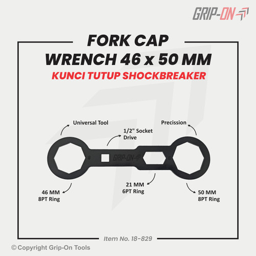 GRIP-ON FORK CAP WRENCH 46 X 50 MM KUNCI PEMBUKA FORK CAP SOK DEPAN