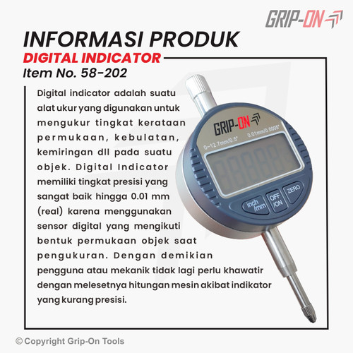 GRIP-ON DIAL INDICATOR ALAT UKUR DIGITAL PERMUKAAN 0.01-12.7 MM