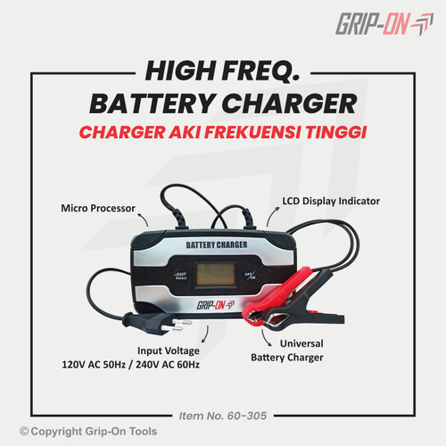 GRIP-ON HIGH FREQUENCY BATTERY CHARGER ACCU / CHARGER CAS AKI PORTABLE
