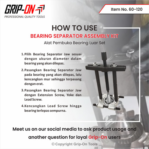 GRIP-ON BEARING SEPARATOR ASSEMBLY KIT CABUT BEARING TREKER BEARING