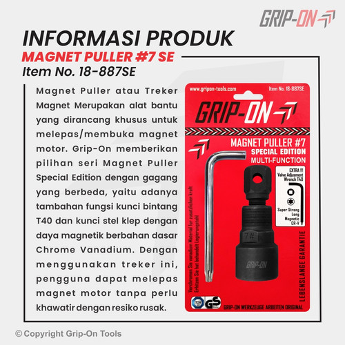 GRIP-ON MAGNET PULLER #7 TREKER MAGNET NO 7 HONDA SUZUKI YAMAHA MULTI