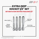 GRIP-ON PAKET DEEP SOCKET 1/2" EXTRA LONG SET 4 PCS - GRIP-ON SET MATA SOK EXTRA PANJANG 4 PCS UKURAN 8MM 10MM 12MM 14MM