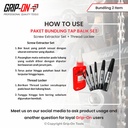 GRIP-ON PAKET SERVIS BUKA DAN LEM BAUT MUR SEKRUP RUSAK PATAH SCREW EXTRACTOR SET (6PCS) / TAP BALIK SET 6 PCS DAN THREAD LOCKER