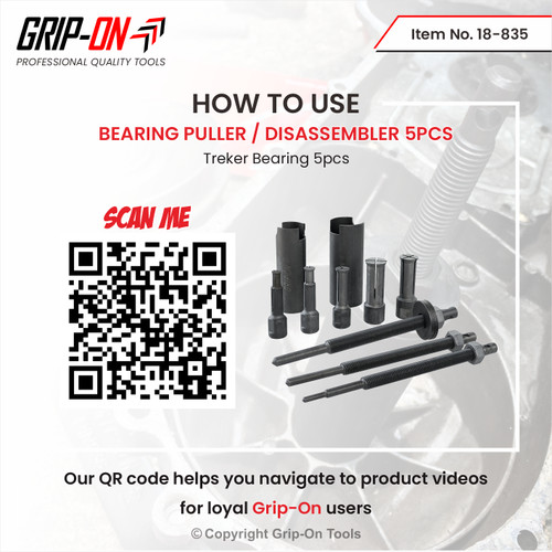GRIP-ON 18-835 BEARING DISASSEMBLER 5PCS BEARING PULLER TREKER BEARING