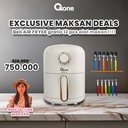 OXONE x MAKSAN OX192 Air Fryer Minion Series 1.8 Liter Capacity Stainless MINI - CREAM