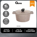Oxone OX324S Areum Ceraglow Series Casserole Pot with Steam Knob 24cm Peralatan Kitchenware - Latte
