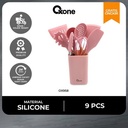 Oxone OX958 9pcs Silicone Kitchen Tools Spatula Kitchenware - Pink