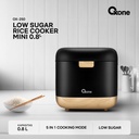 Oxone OX250 Low Sugar Rice Cooker Mini 0.8 Liter Penanak Nasi 5in1 - Putih