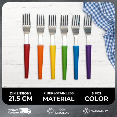 Oxone OX603 6 Pcs Cake Fork Set Garpu Stainless Steel