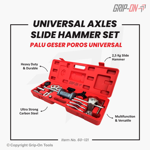 GRIP-ON UNIVERSAL AXLES SLIDE HAMMER SET AUTO BODY DENT REPAIR TOOLS