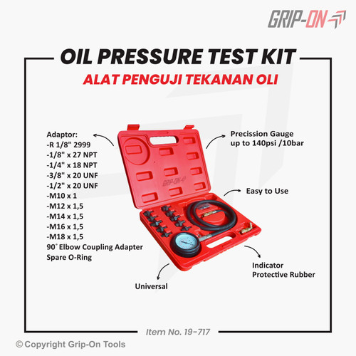 GRIP-ON OIL PRESSURE TEST KIT ALAT UKUR UJI TEKANAN OLI 19-717