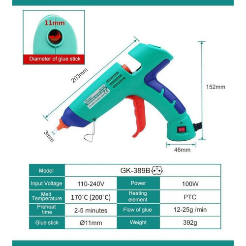 PISTOL LEM TEMBAK PROSKIT GK-389B PROFESSIONAL HOT MELT GLUE GUN ORI