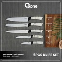 OXONE X MAKSAN OX617 White Marble Knife Set Pisau Dapur Stainless Steel Kitchenware