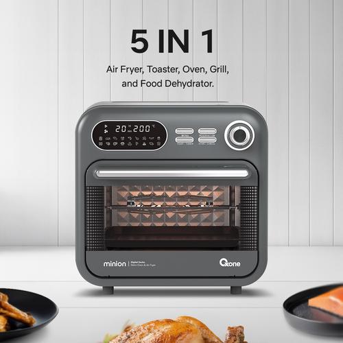 Oxone OX276 Digital Minion Series Retro Oven & Air Fryer - 16L Kapasitas, 360 C Halogen Heating Element