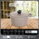 Oxone OX324S Areum Ceraglow Series Casserole Pot with Steam Knob 24cm Peralatan Kitchenware - Latte