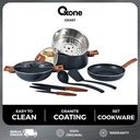 Oxone OX997 Performa Cookware Set Kaca Pan Wok Silikon Wok - MARBLE
