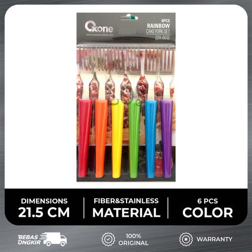 Oxone OX603 6 Pcs Cake Fork Set Garpu Stainless Steel